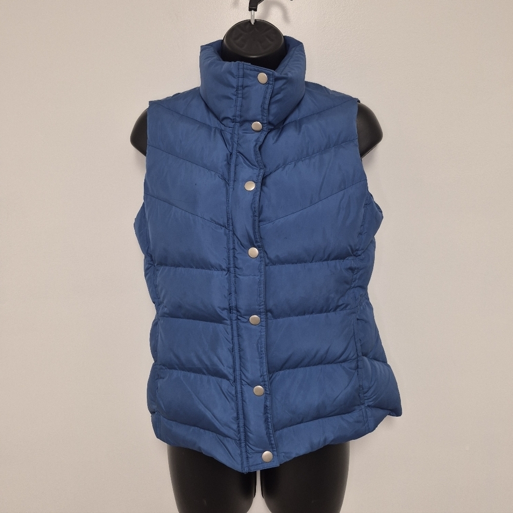 J. Crew Factory Down Filled Puffer Vest Blue sz XS